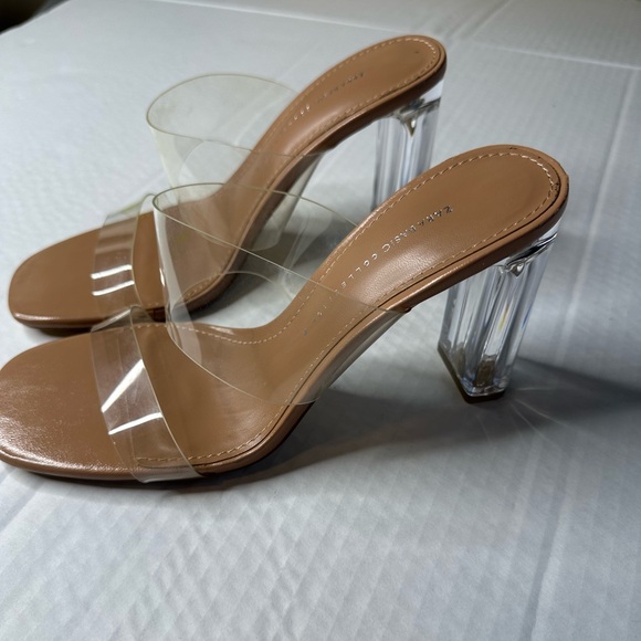 Zara Women's Tan Heeled Sandals - Picture 4 of 6